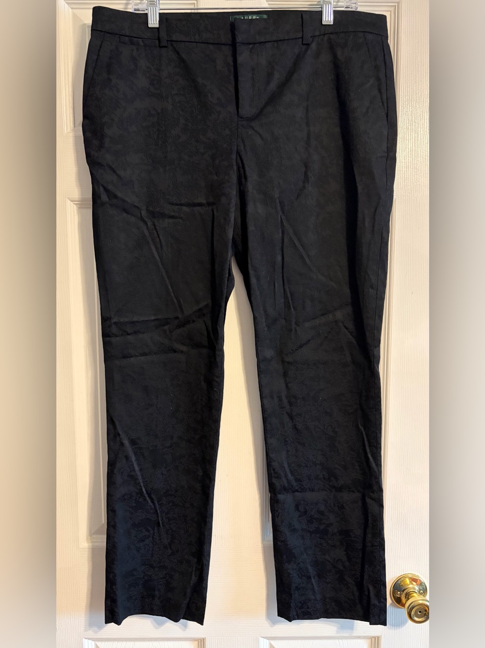 Lauren Ralph Lauren Edita Black Straight Leg Dress Pants Trousers 14P Petite